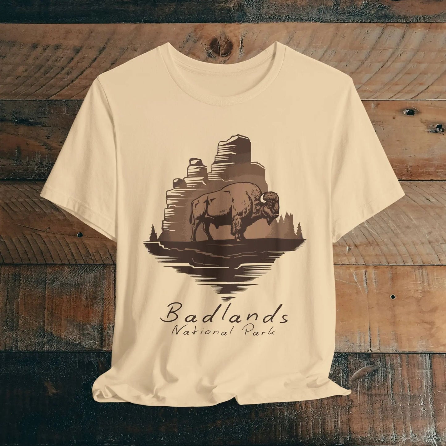 Badlands National Park Unisex Fit Soft T-shirt Roaming Buffalo Tee