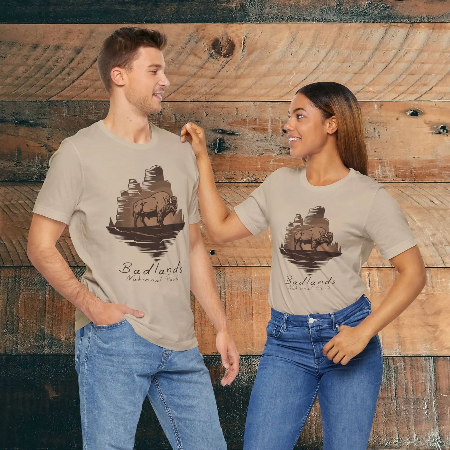Badlands National Park Unisex Fit Soft T-shirt Roaming Buffalo Tee