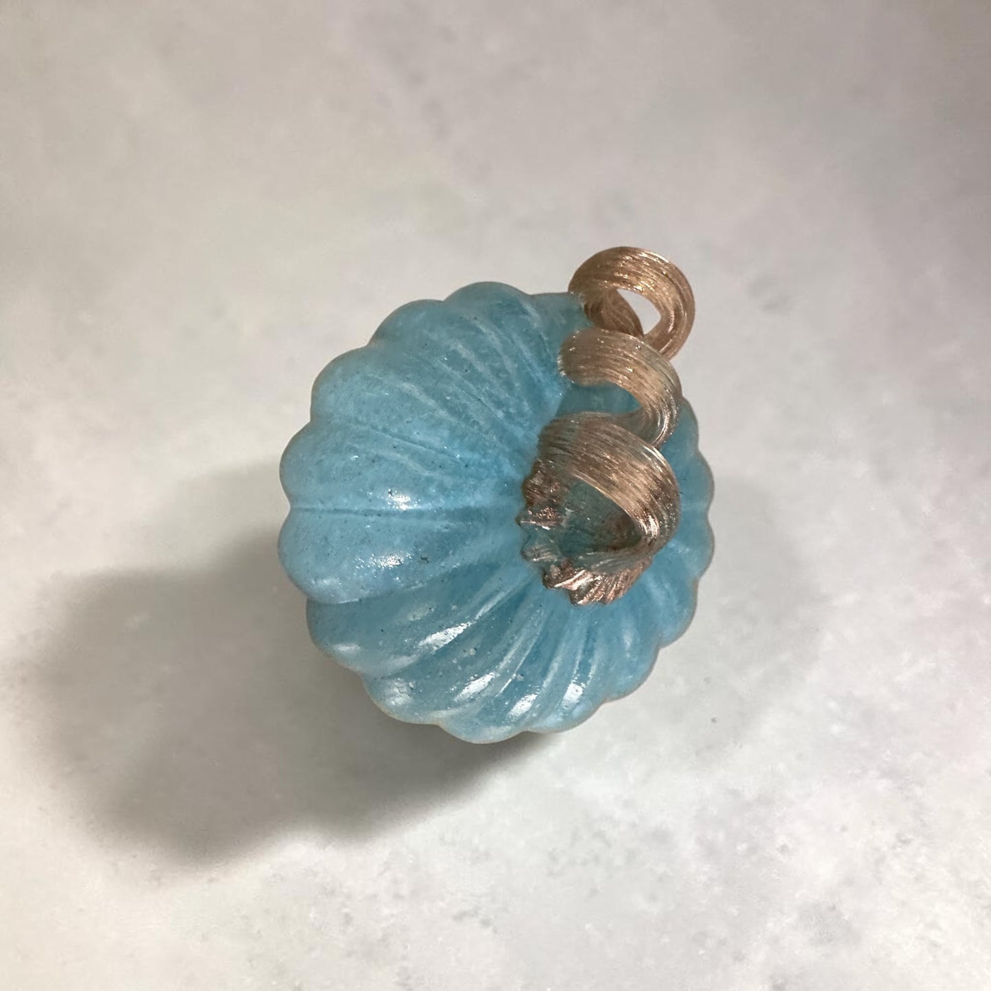5” Pumpkin Small Glass in Blue