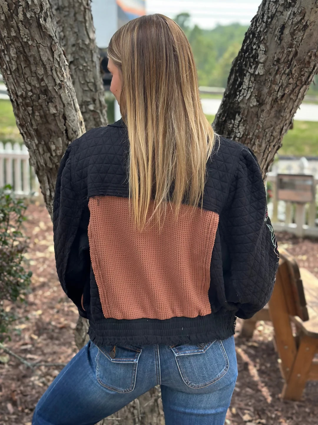 Let’s Be Friends Black Quilted Jacket