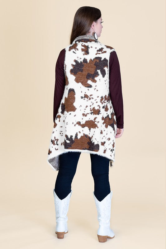 Cow Print Sweater Vest