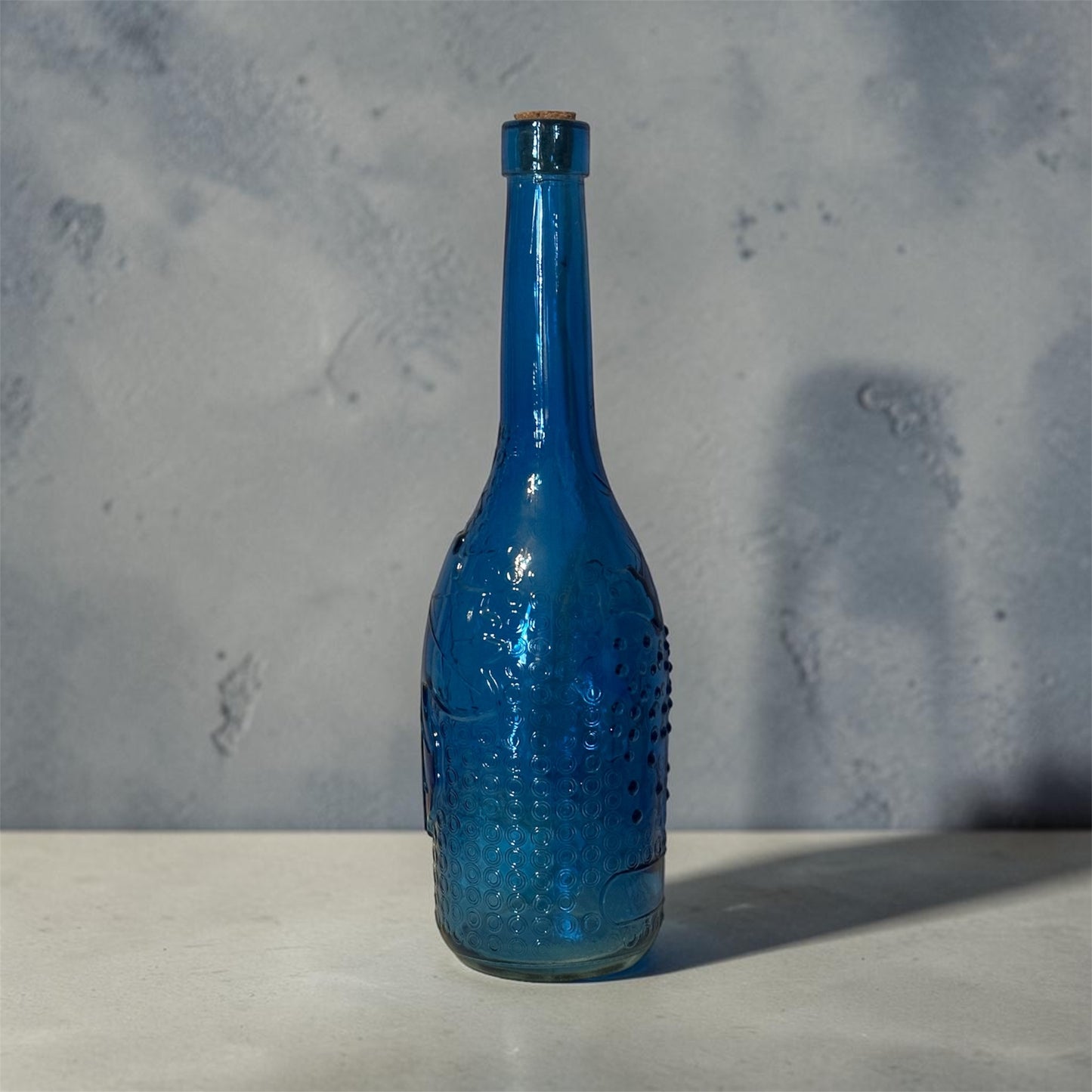 Shabby Chic Turquoise Blue Vintage Glass Bottle