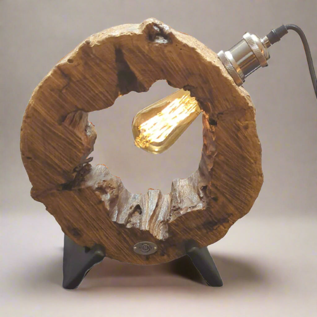 Hollow Wood Circle Lamp