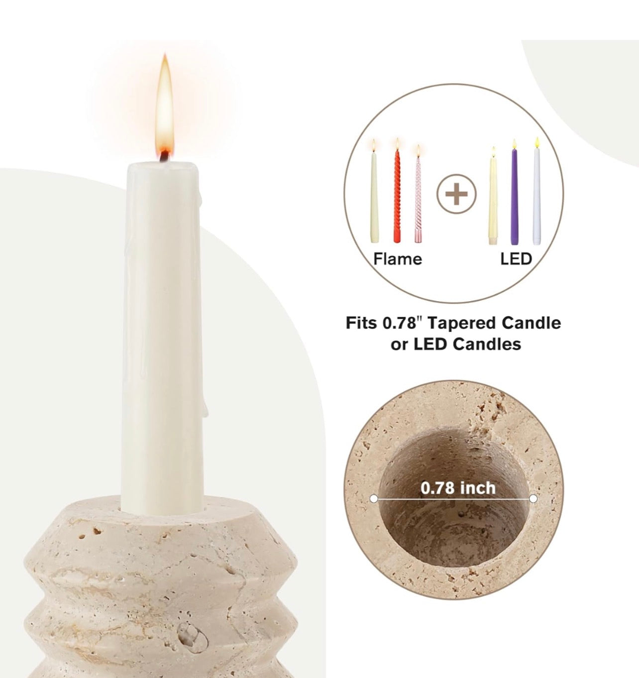 Worhe Marble Taper Candle Holders
