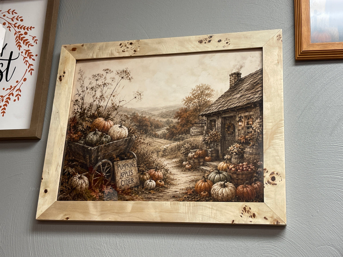 Harvest Blessing in Burled Wood Premium Frame