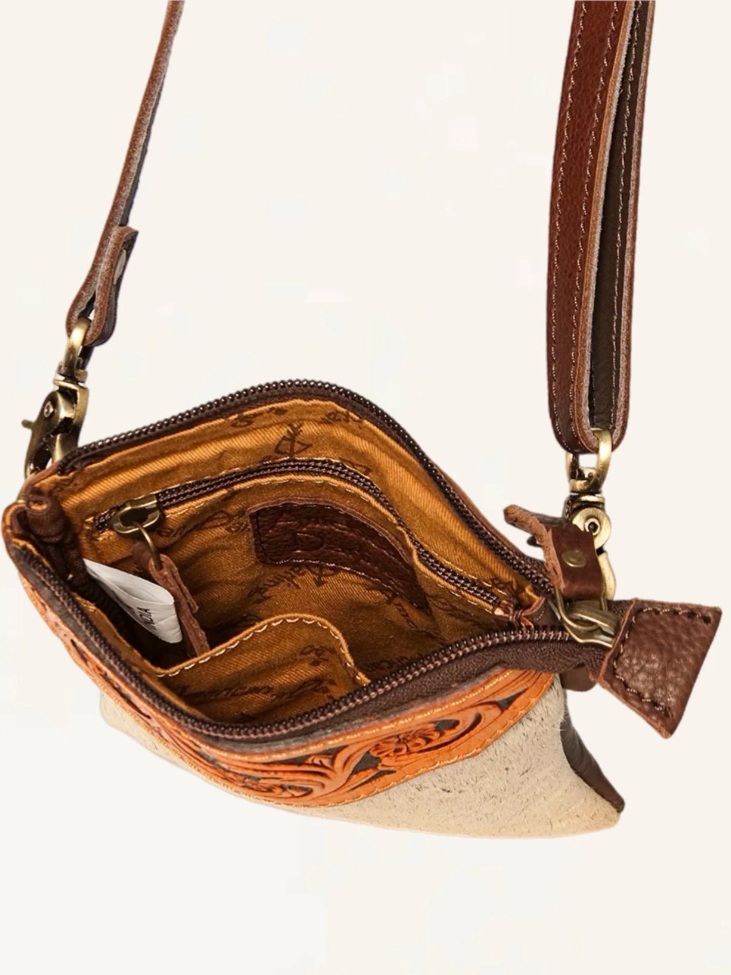 Genuine Cowhide Leather Crossbody Purse