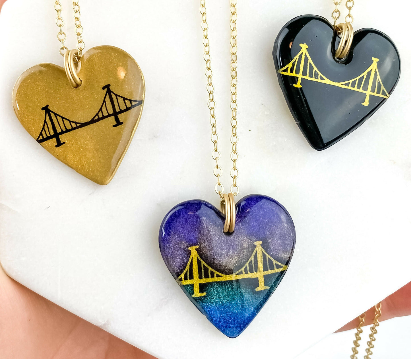 Pittsburgh Bridge Heart Necklace