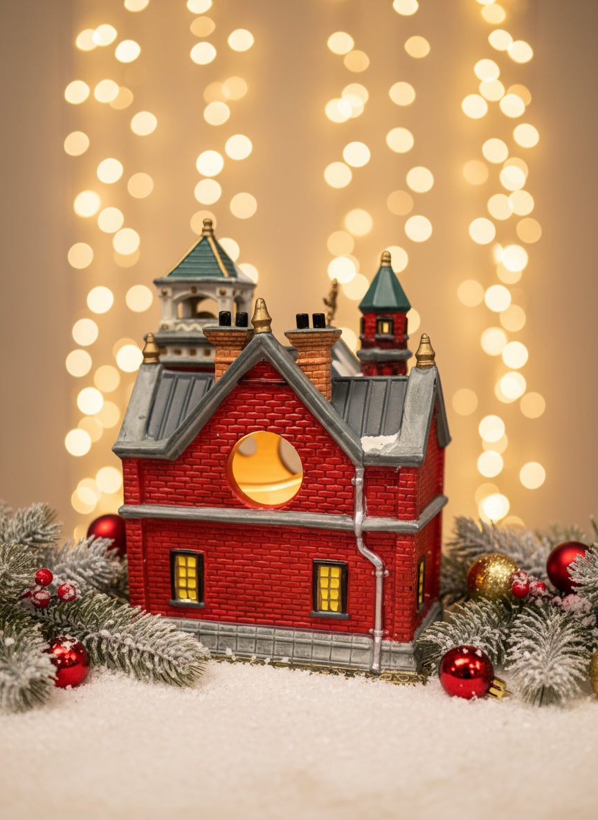 Estella’s Vintage Lemax Coventry Cove Liberty Fire Station Lighted House