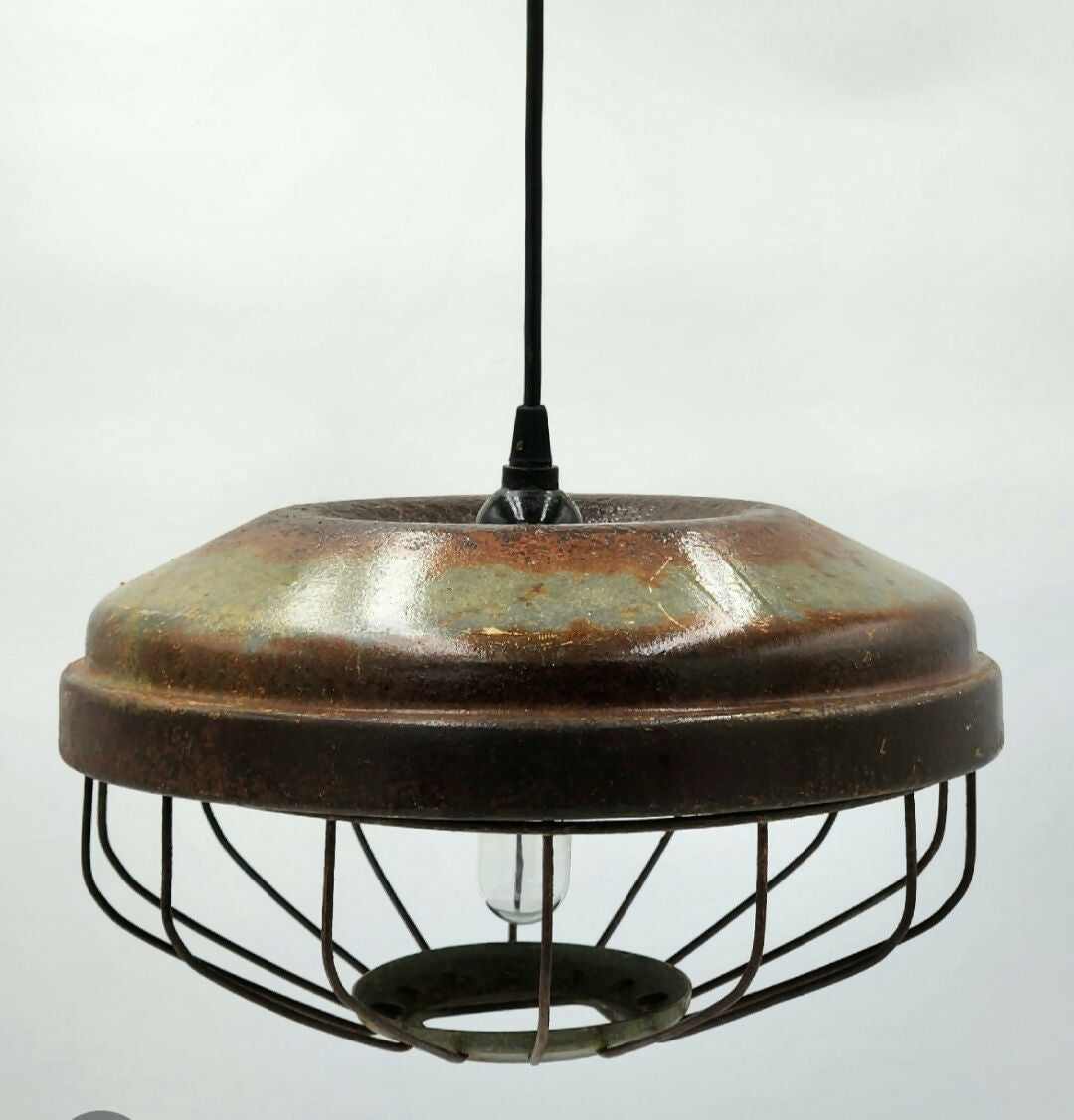Antique Chicken Feeder hanging light