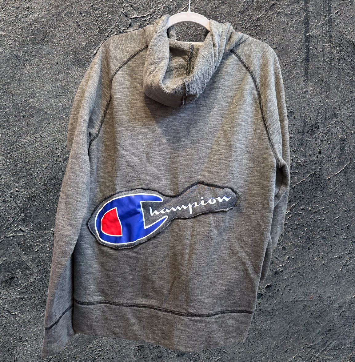 Reloved & Upcycled Gray Zip Hoodie Medium