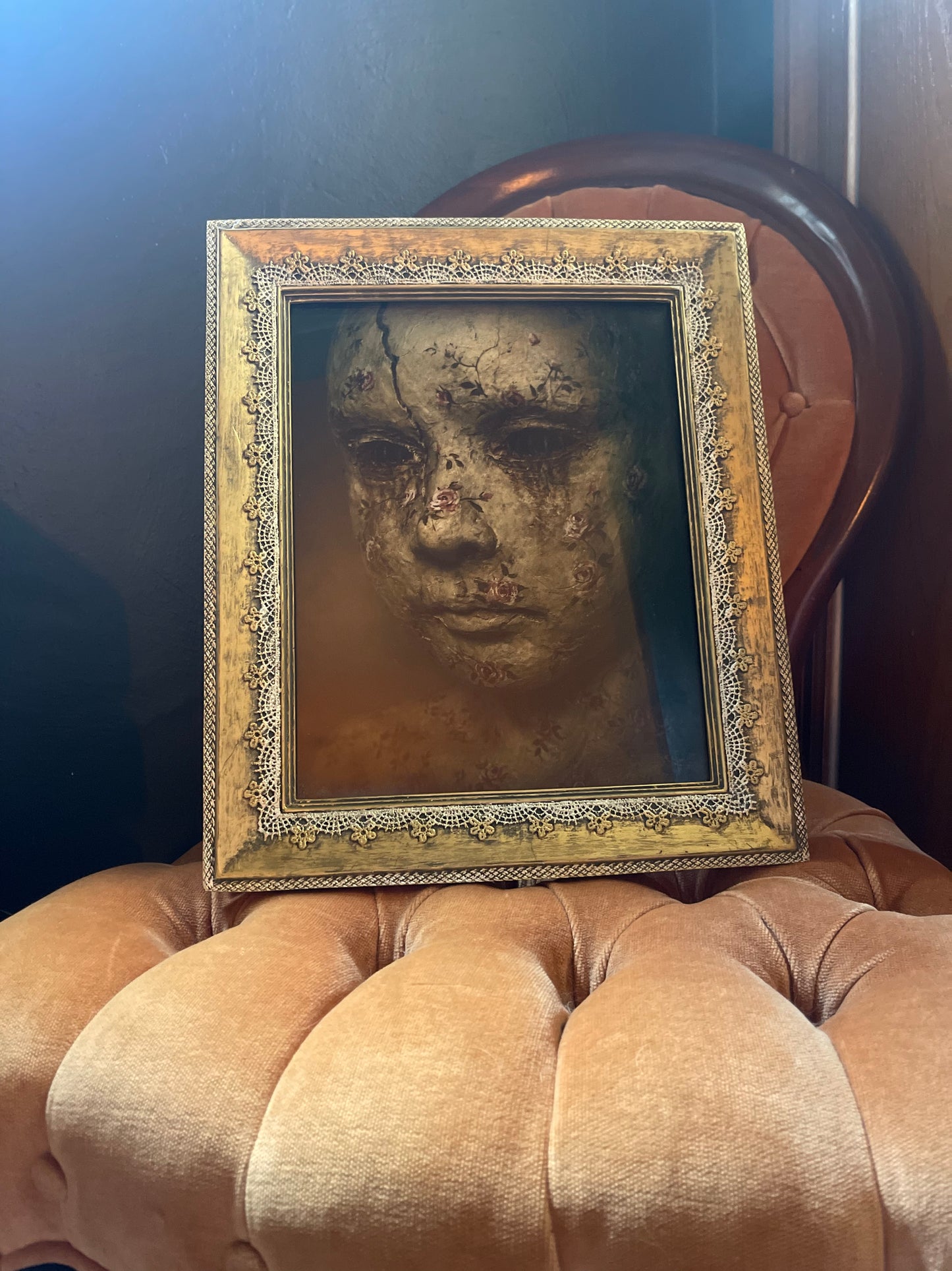 A Beauty Forgotten
Vintage Gothic Doll Portrait • Framed