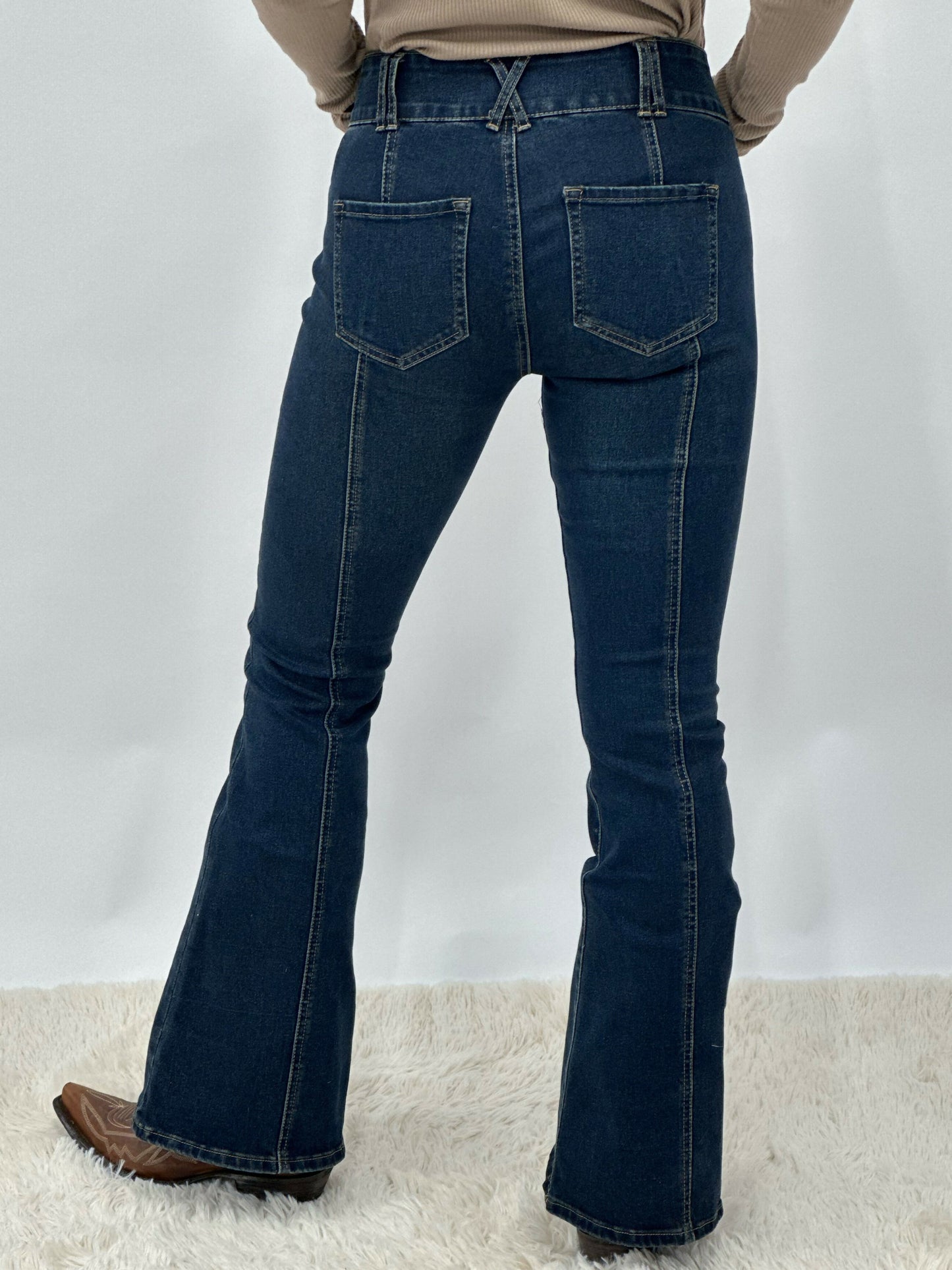 Dolly Double Button Bell Bottom Jeans