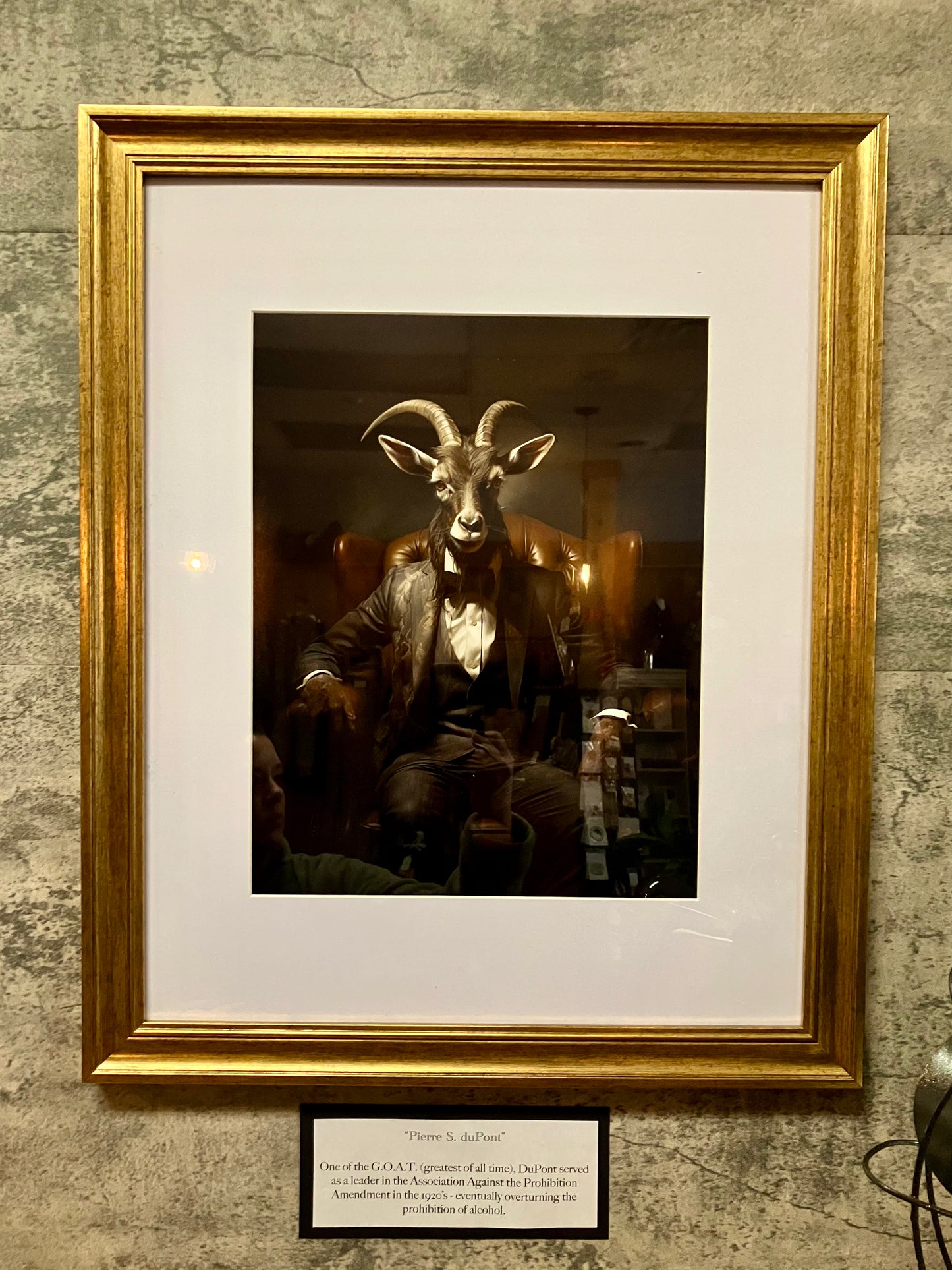 16 x 20 framed "Pierre S. duPont" Goat Print