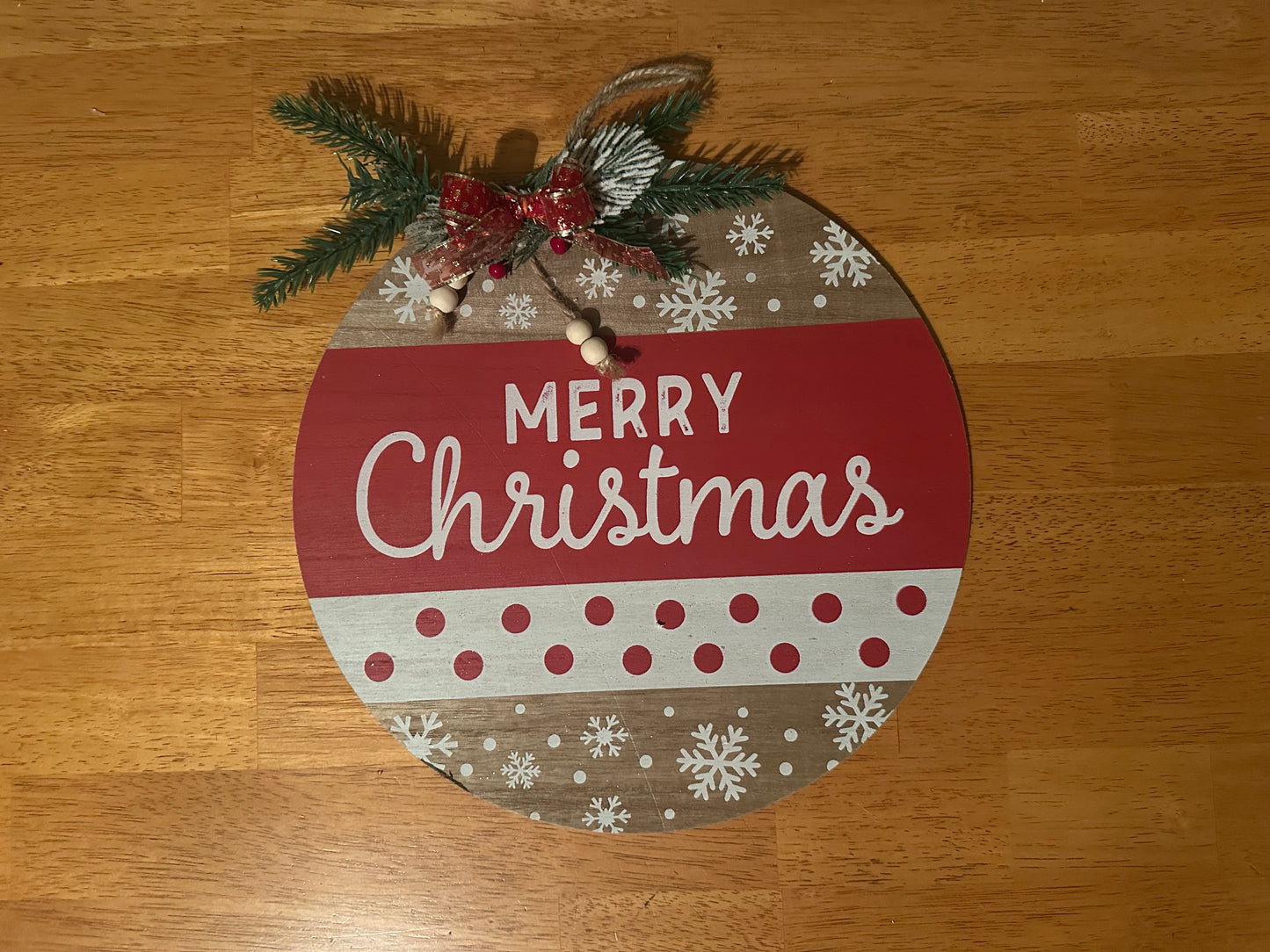 Merry Christmas wood round