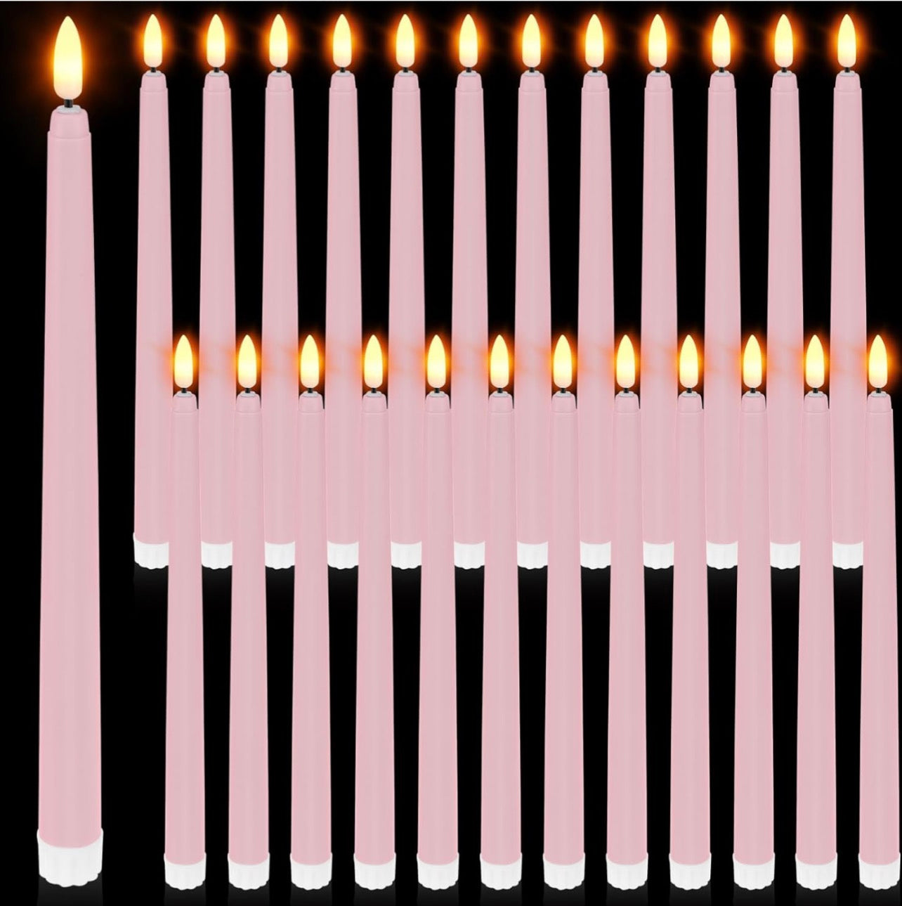 Flameless Taper Candle (Single -Pink)