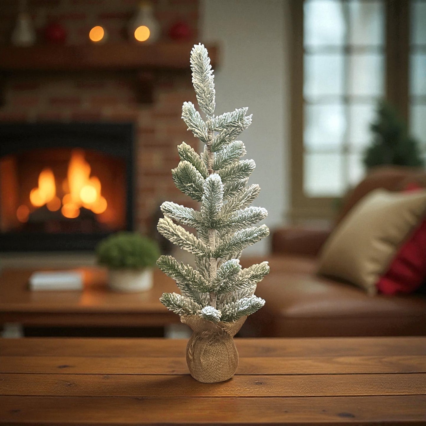 Snowflicked Tree Burlap Base 24”