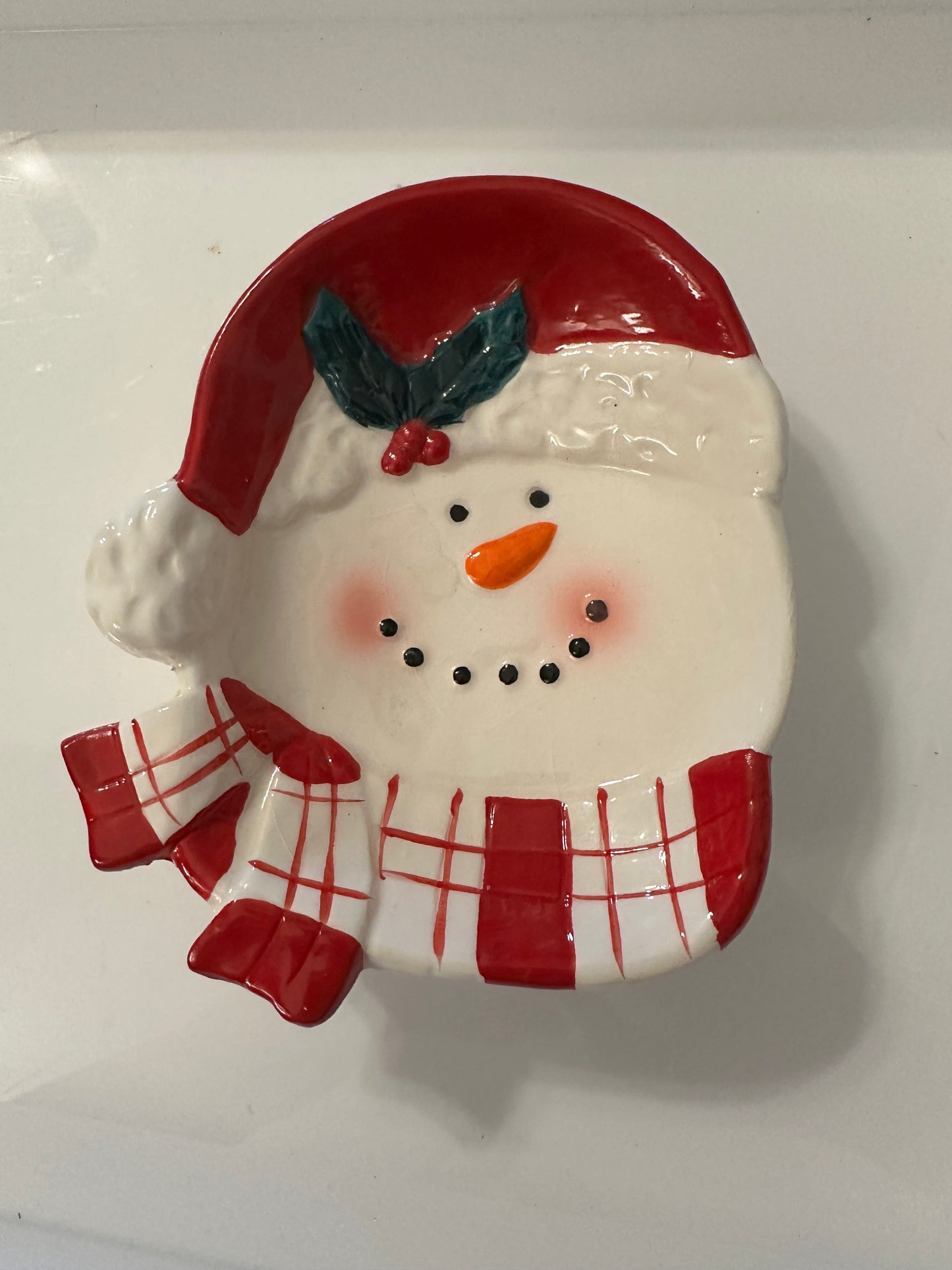 Ceramic Snowman Candy Dish