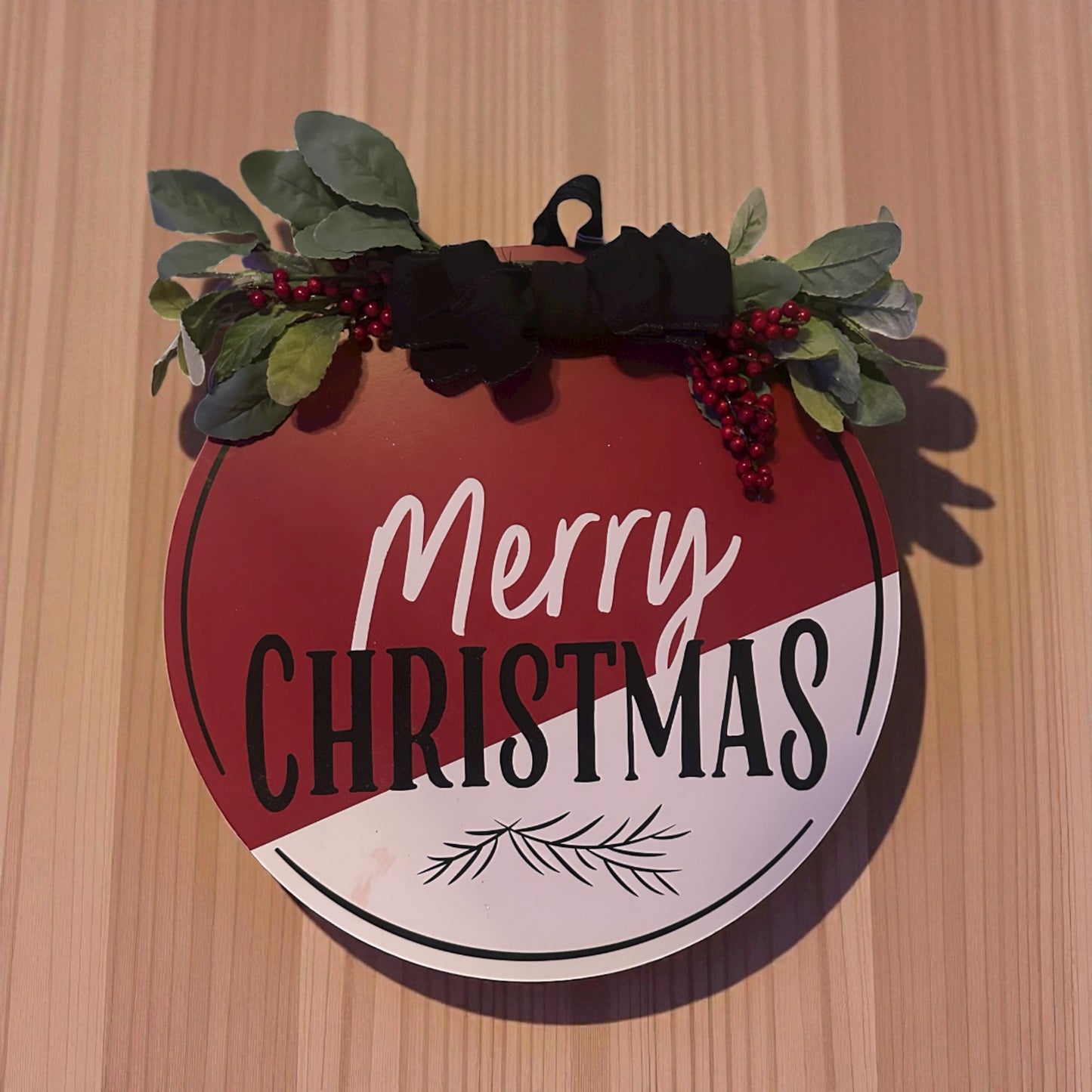 Merry Christmas Wood Round