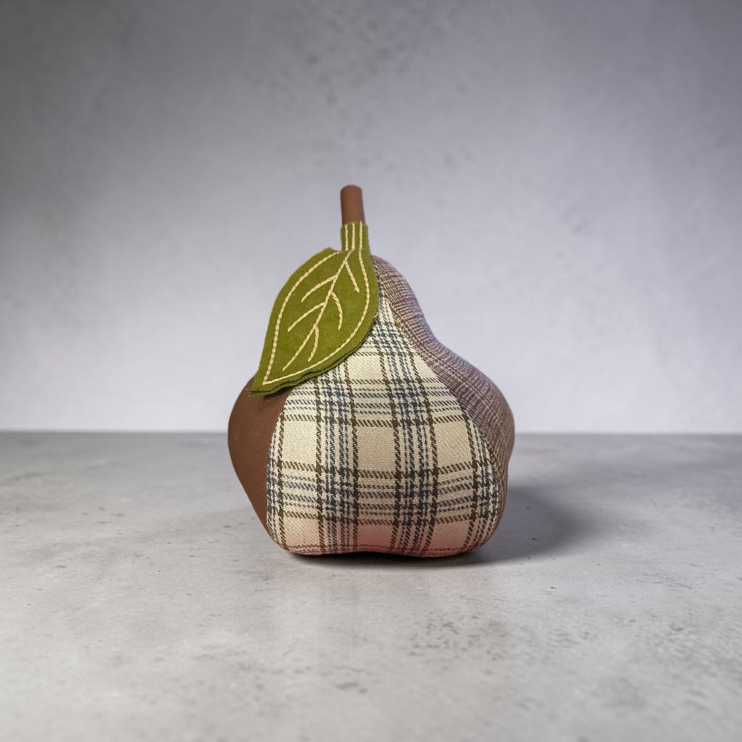 Mixed-fabric decorative plush pear