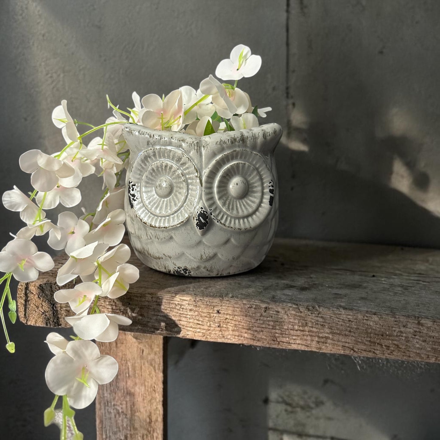 Glazed Ceramic Owl Figurine Decor