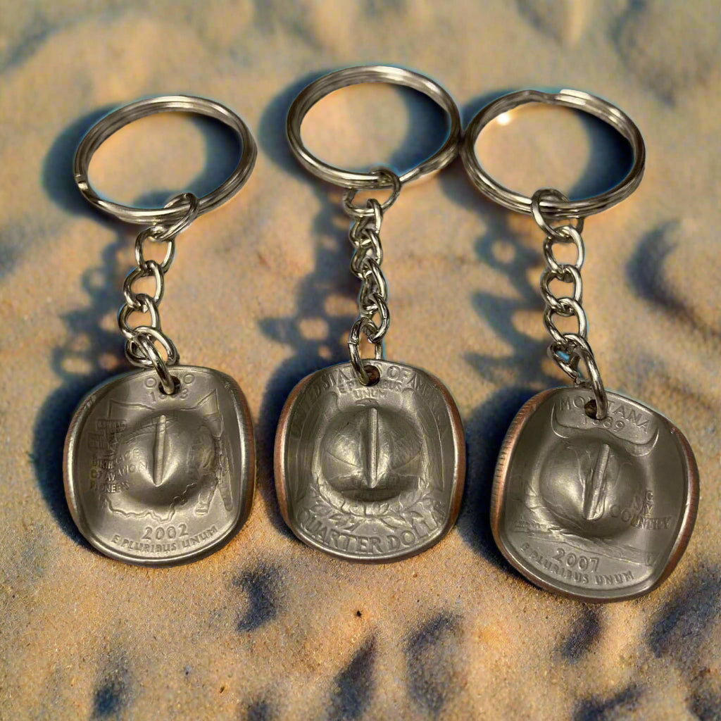 Cowboy Hat Quarter Keychain