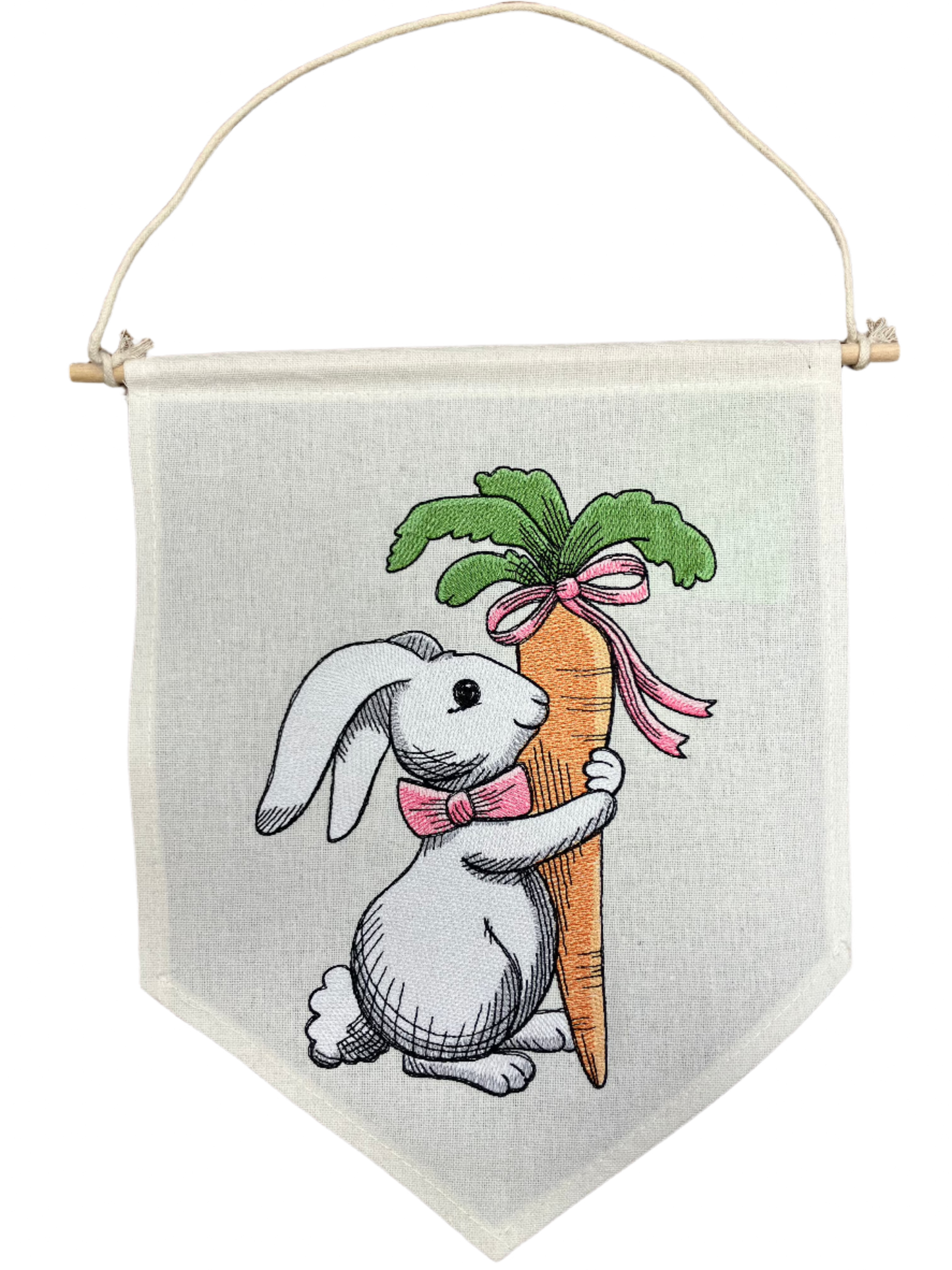 Bunny Holding a Carrot Banner