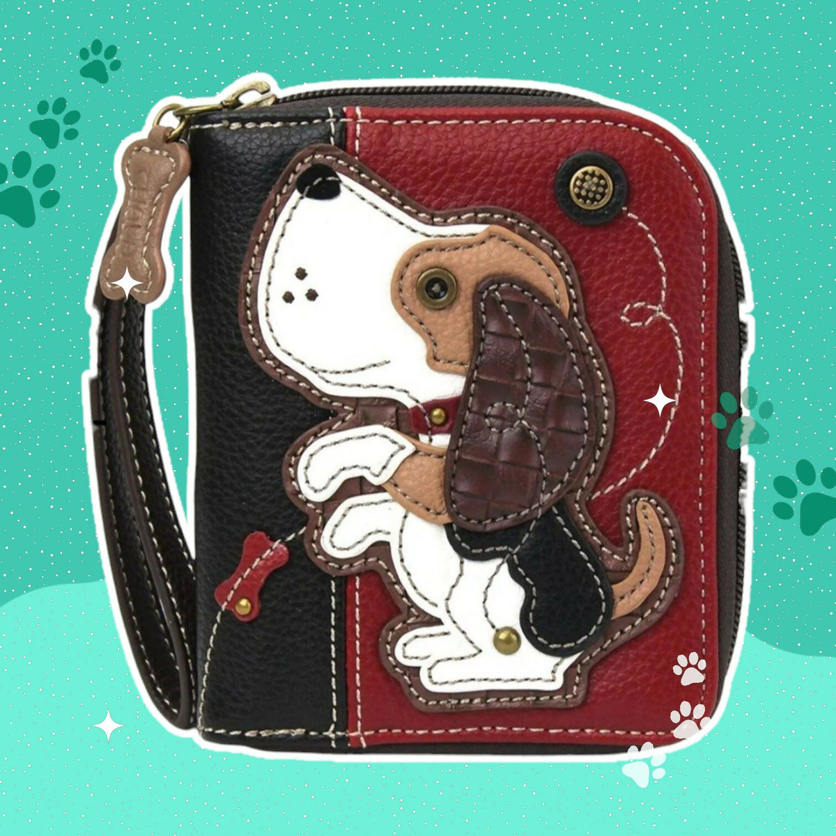 Anytime Crystals Chala Handbags Zip Around Wallet - Dog Gen