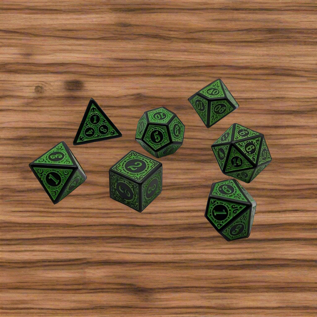 Enchanted Ent - 7 Piece DnD Dice Set | Acrylic RPG Gaming Dice
