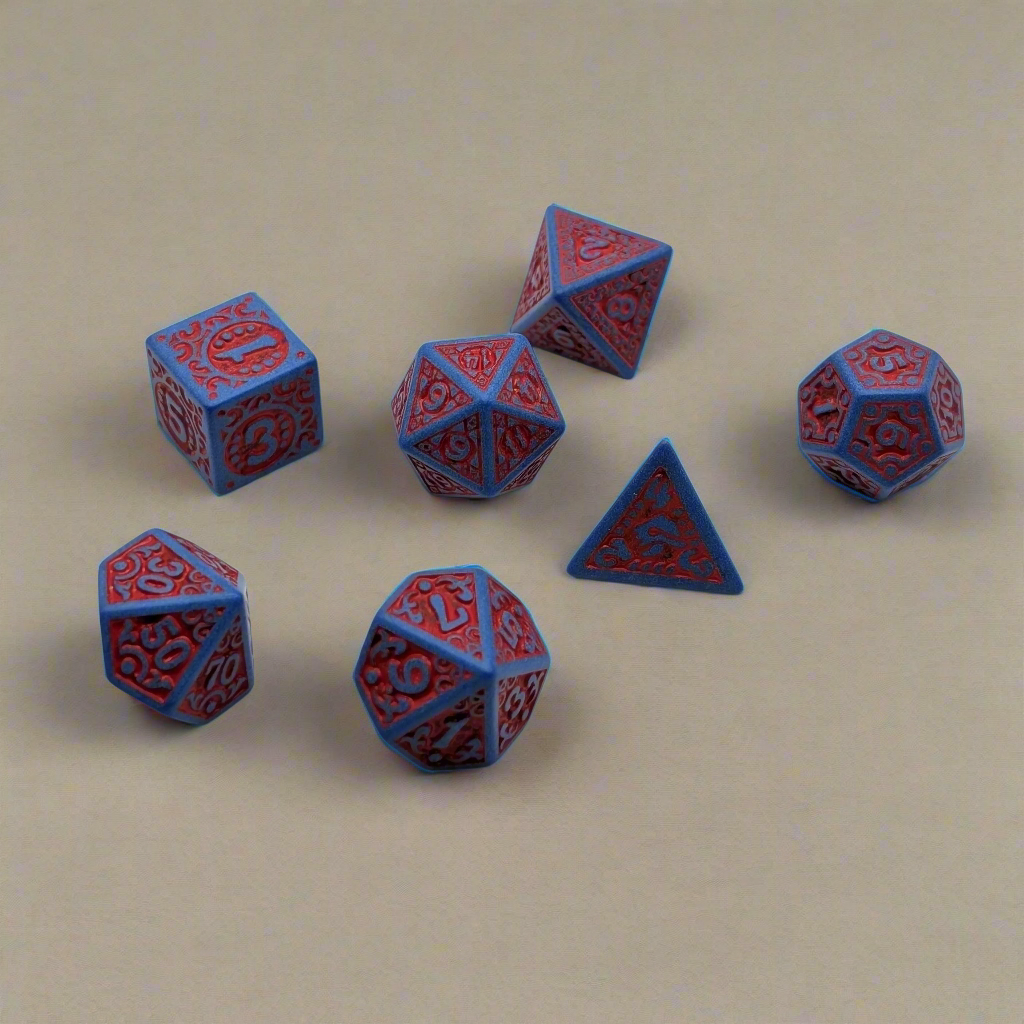 Enchanted Hero - 7 Piece DnD Dice Set | Acrylic RPG Gaming Dice