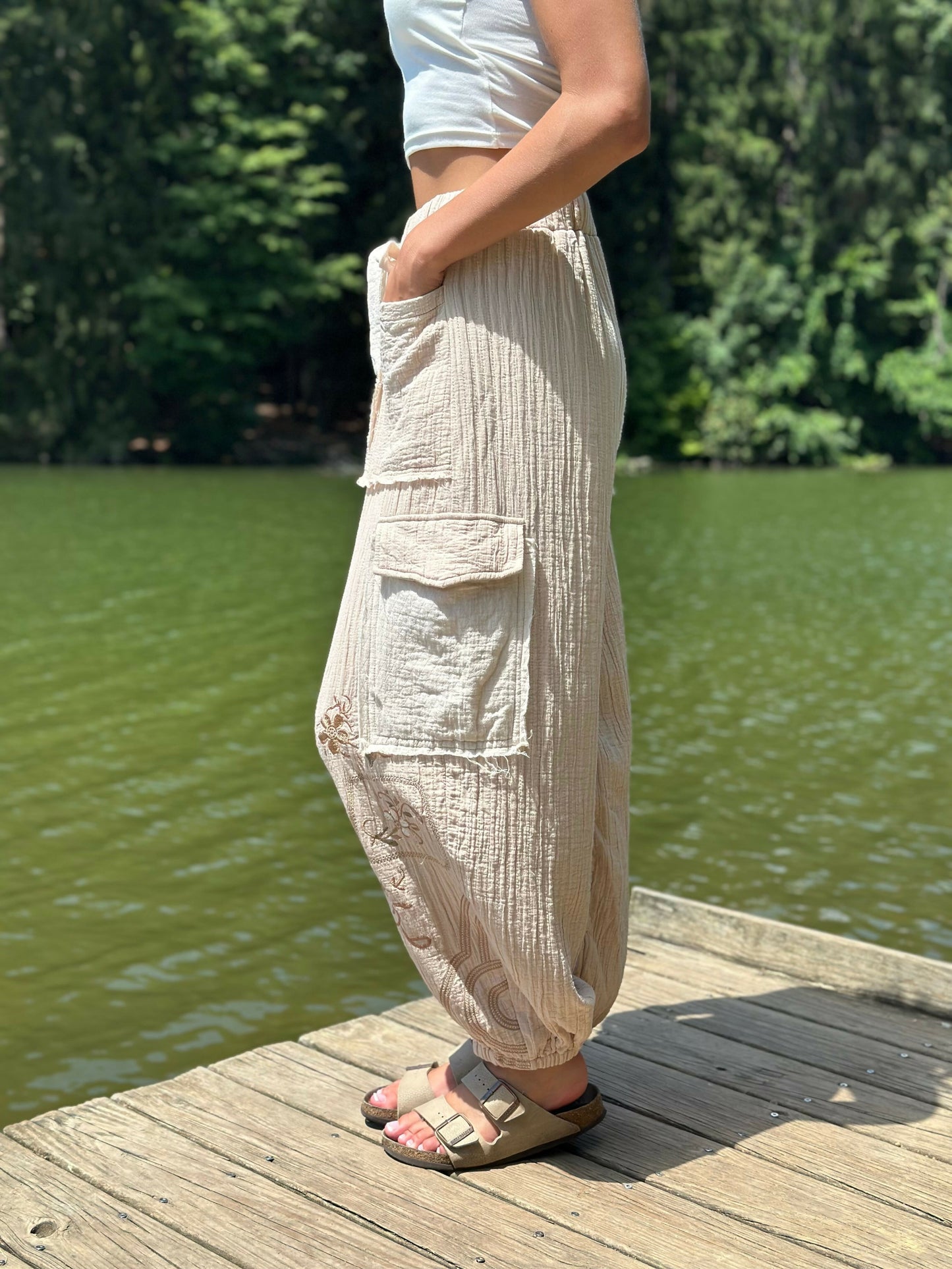 Floral Finesse Boho Genie Pants