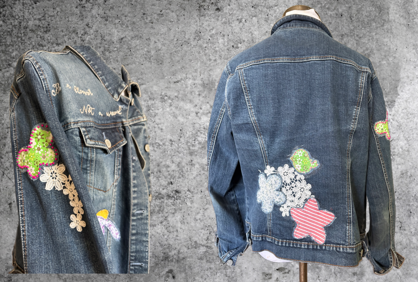 Upcycled Womens Denim Jacket XL