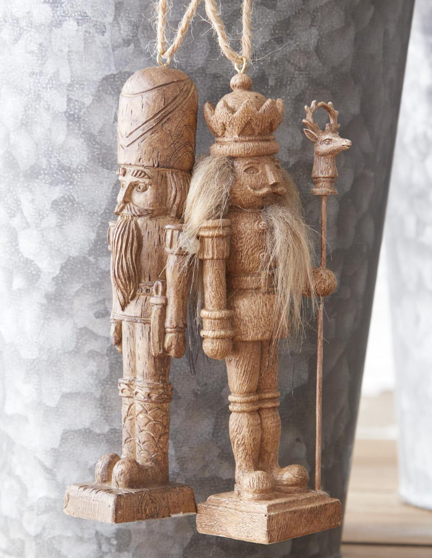 FAUX WOODGRAIN NATURAL SOLDIER ORNAMENT