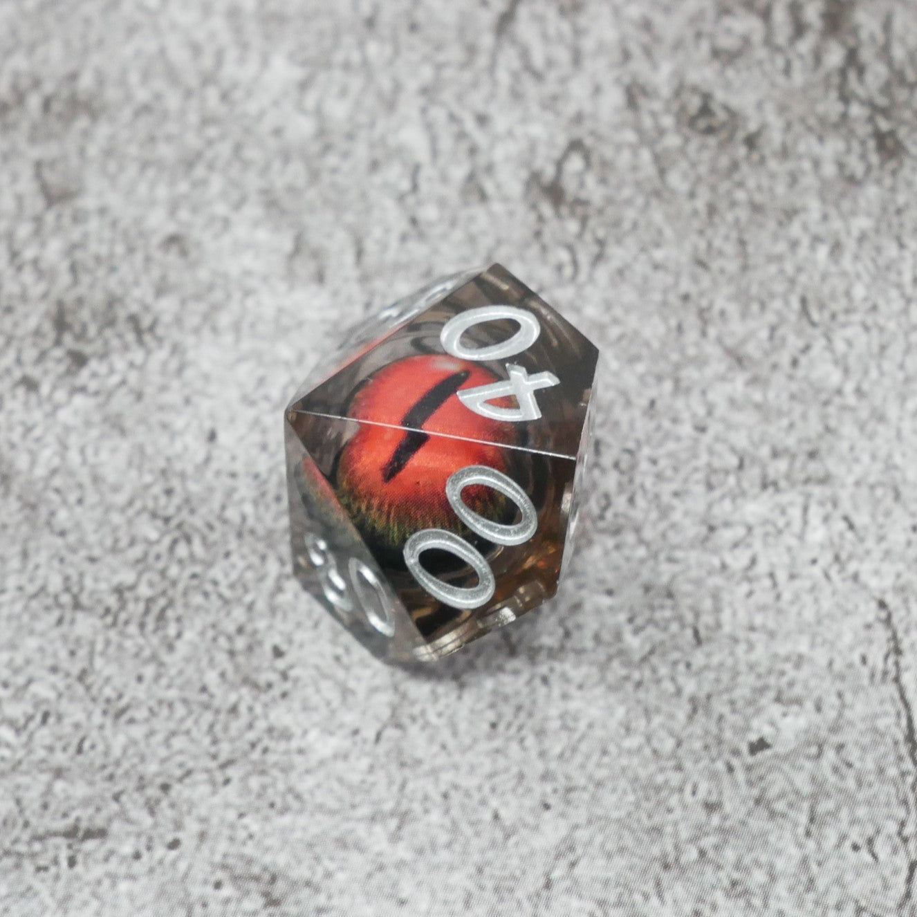 Smaug's Eye | 7 Piece Moving Eye DnD Dice Set | Acrylic RPG Gaming Dice