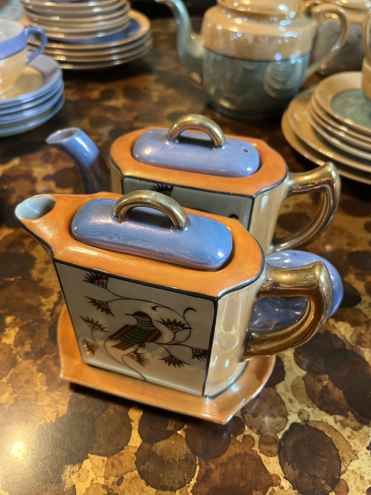 Lusterware Vintage Teapot and Creamer