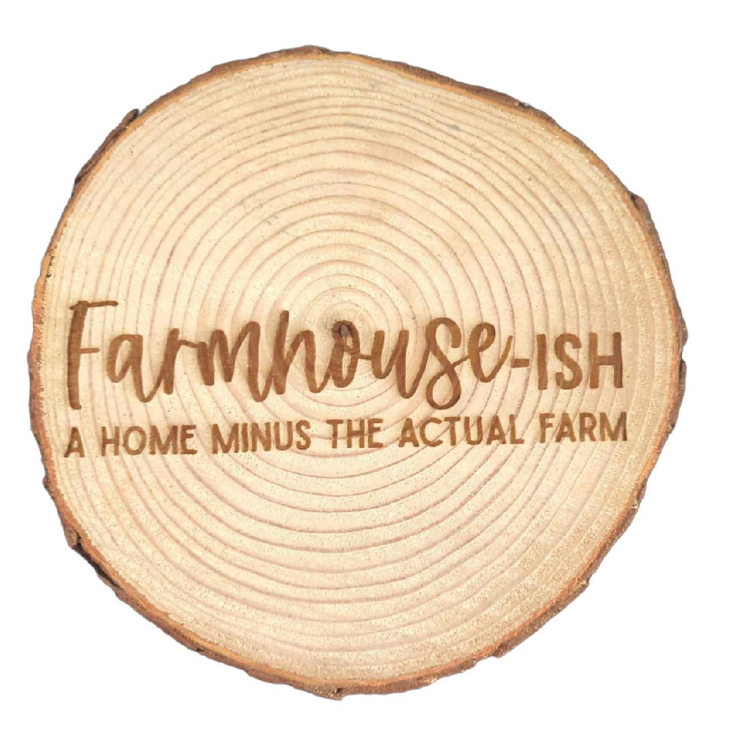 Laser Etched Wood Slice Sign