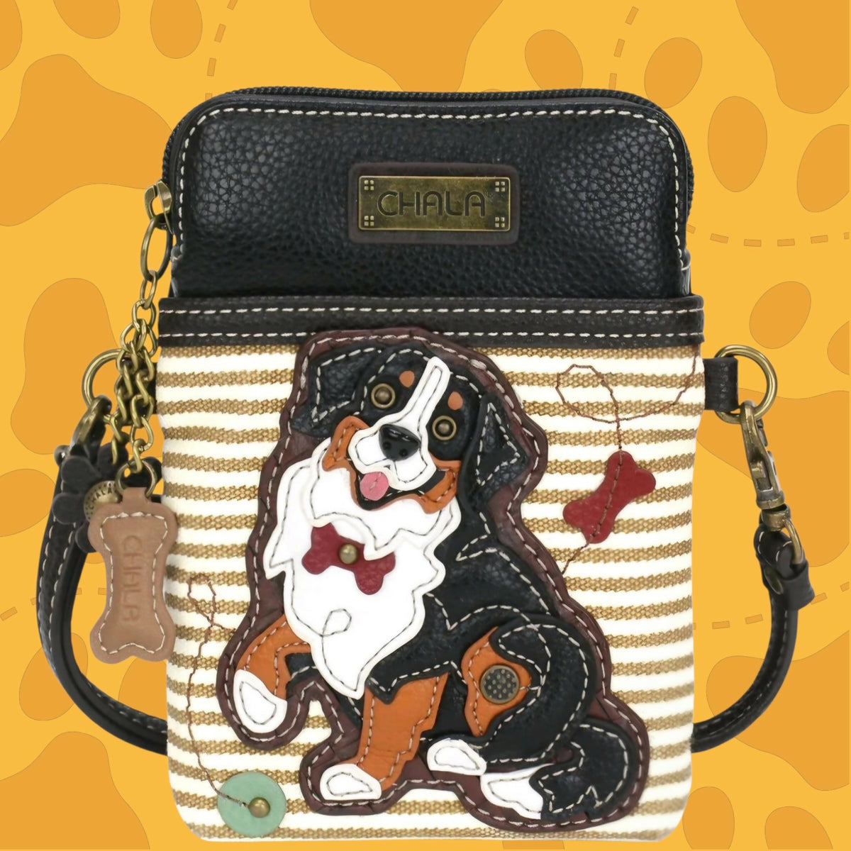 Anytime Crystals Chala Handbags Cellphone Xbody - Bernese Mountain Dog