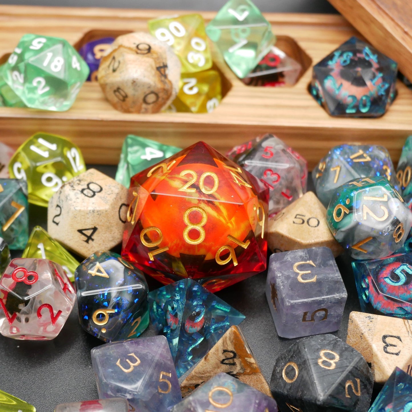 Mystery Hoard - 4x 14pc Dice Set Bundle + 1 RPG Accessory