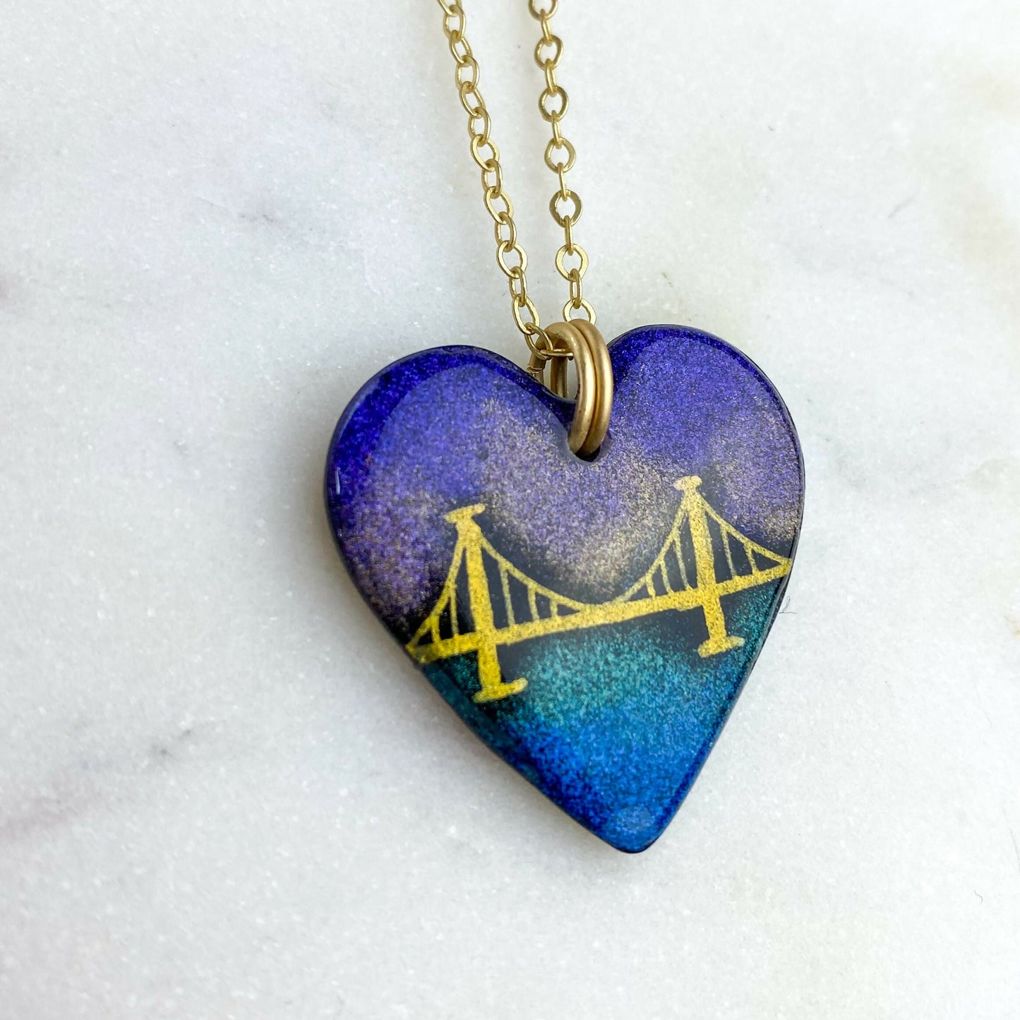 Pittsburgh Bridge Heart Necklace