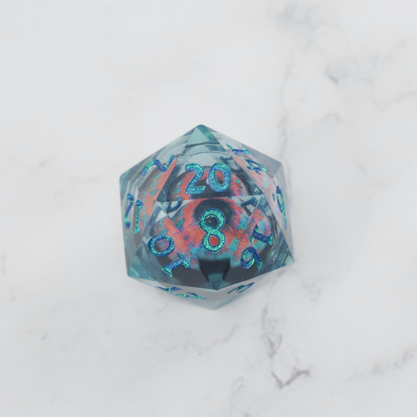 Cthulhu's Eye | 7 Piece Moving Eye DnD Dice Set | Acrylic RPG Gaming Dice