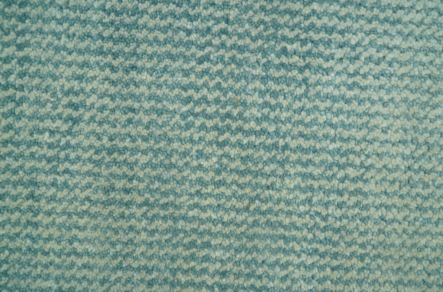 Custom Made Blue and Beige Stripes Design Contemporary Hand Knotted wool Area Rug