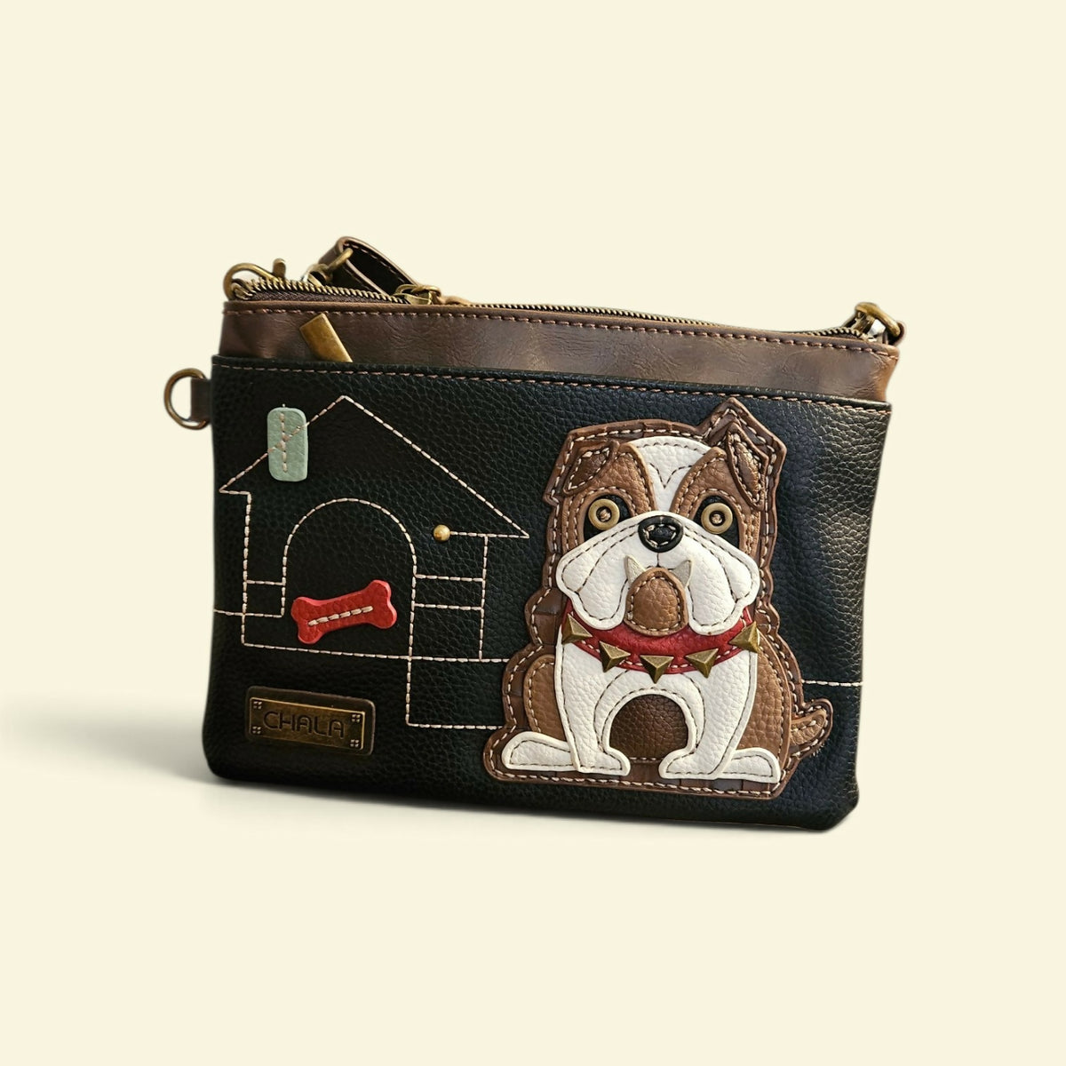 Anytime Crystals Chala Handbags Mini Crossbody - Bulldog