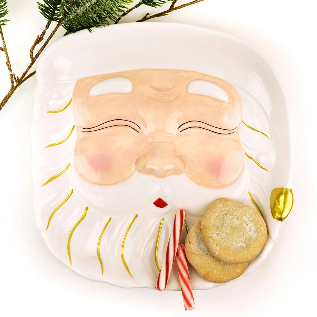 WHITE SANTA PLATTER