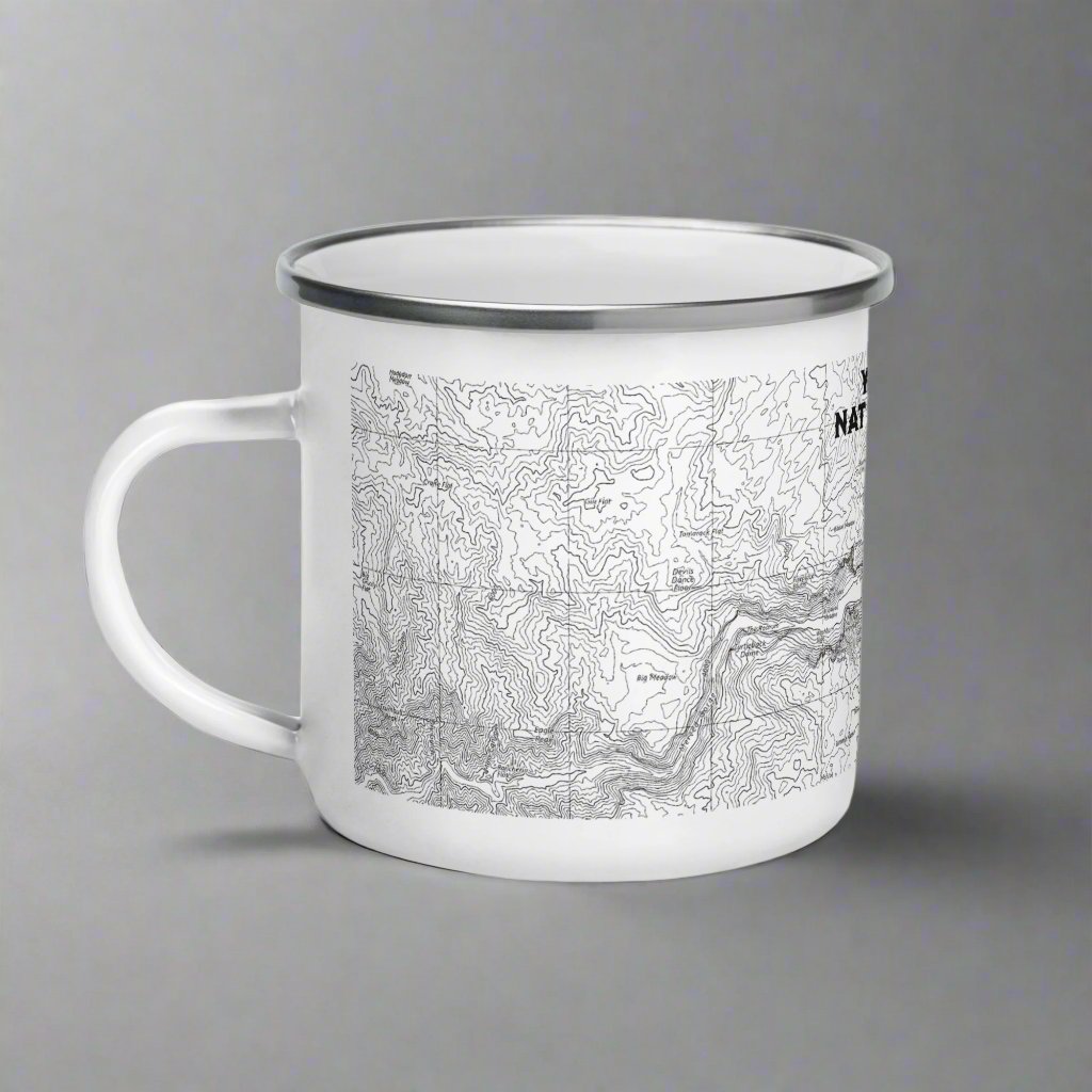 Yosemite National Park Topographic Durable Enamel Camp Mug