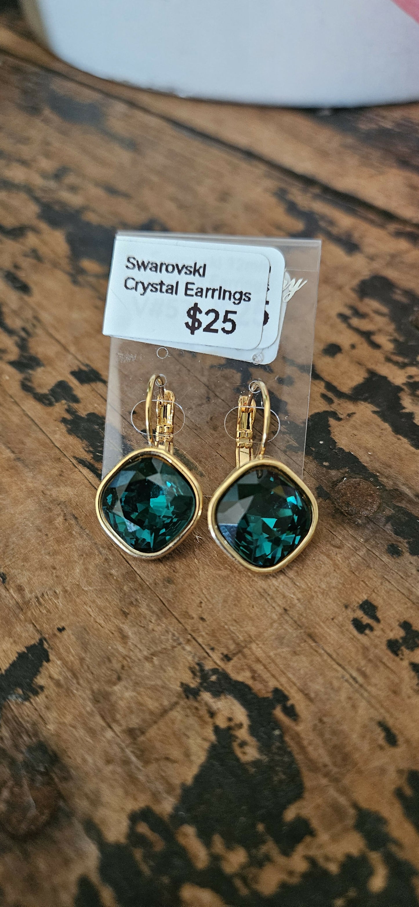 Anytime Crystals 12mm Forest Green Earrings
