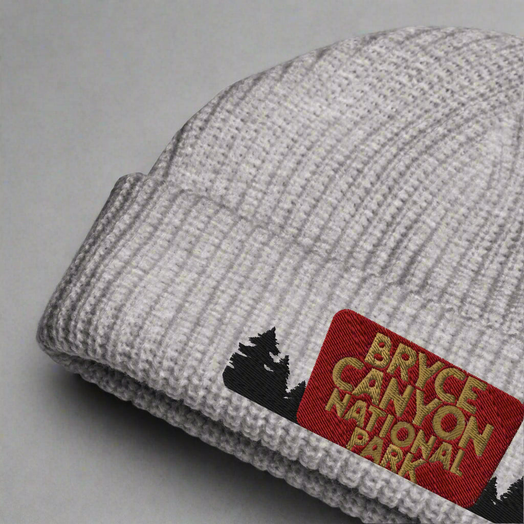 Bryce Canyon National Park Sign Embroidered Wharf Beanie
