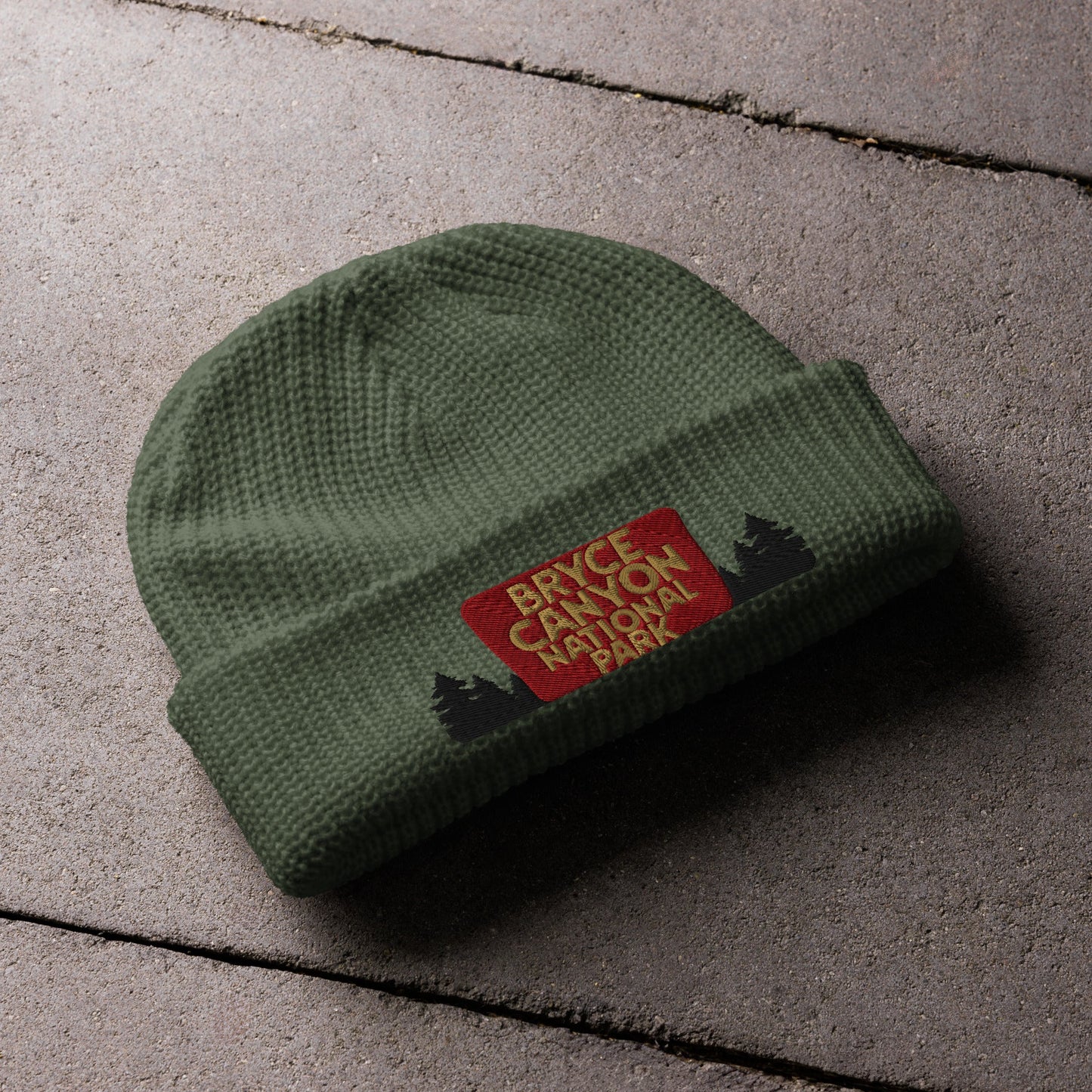 Bryce Canyon National Park Sign Embroidered Wharf Beanie