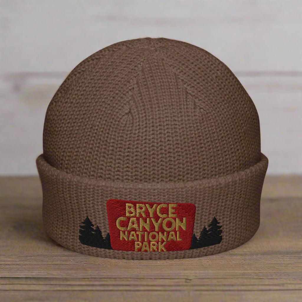 Bryce Canyon National Park Sign Embroidered Wharf Beanie
