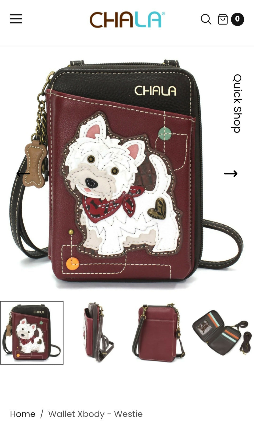 Anytime Crystals Chala Handbags Wallet Xbody- Westie