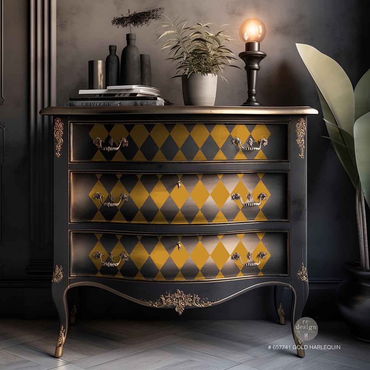 DECOR TRANSFERS – GOLD Harlequin