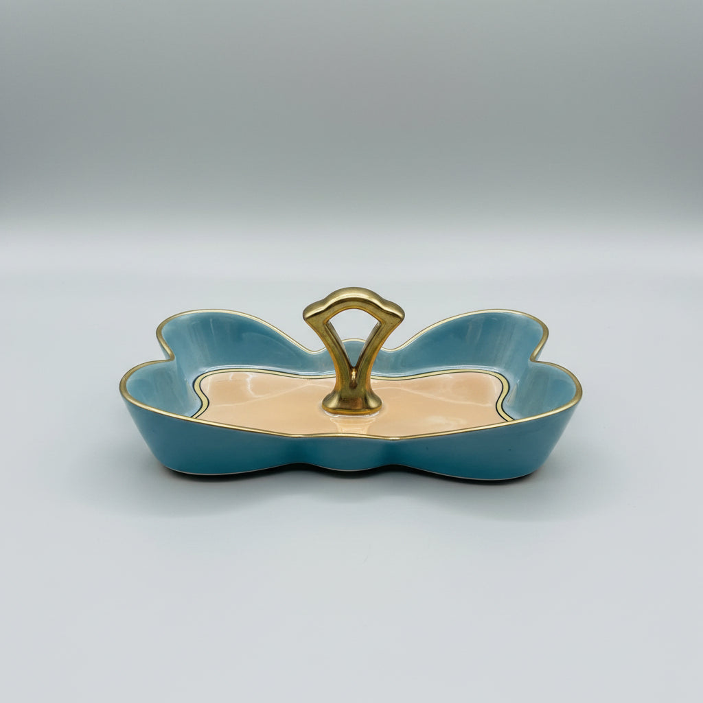 Lustreware Gold Handled Jewelry Dish